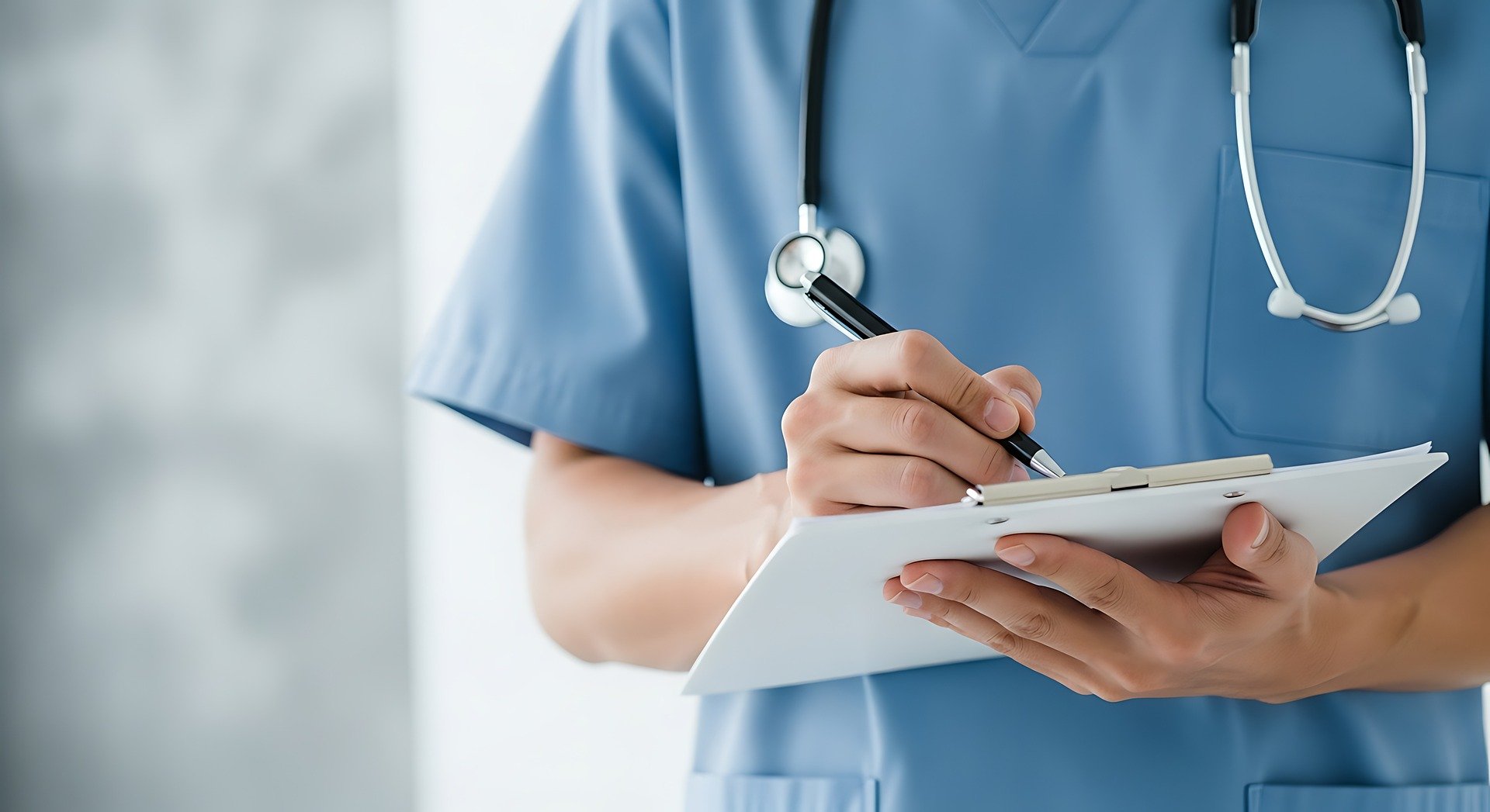 nurse holding a clipboard