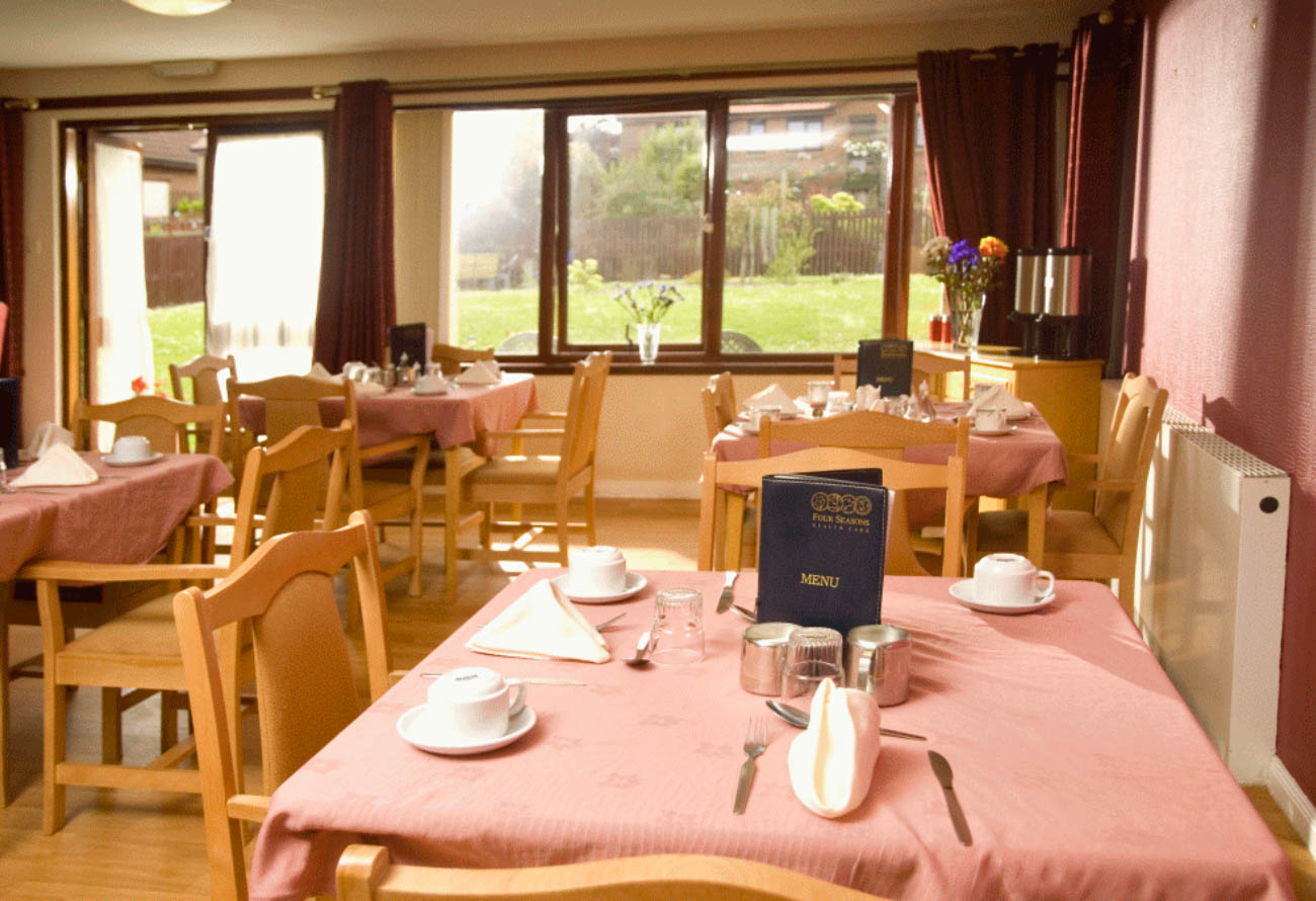dining room with open windows